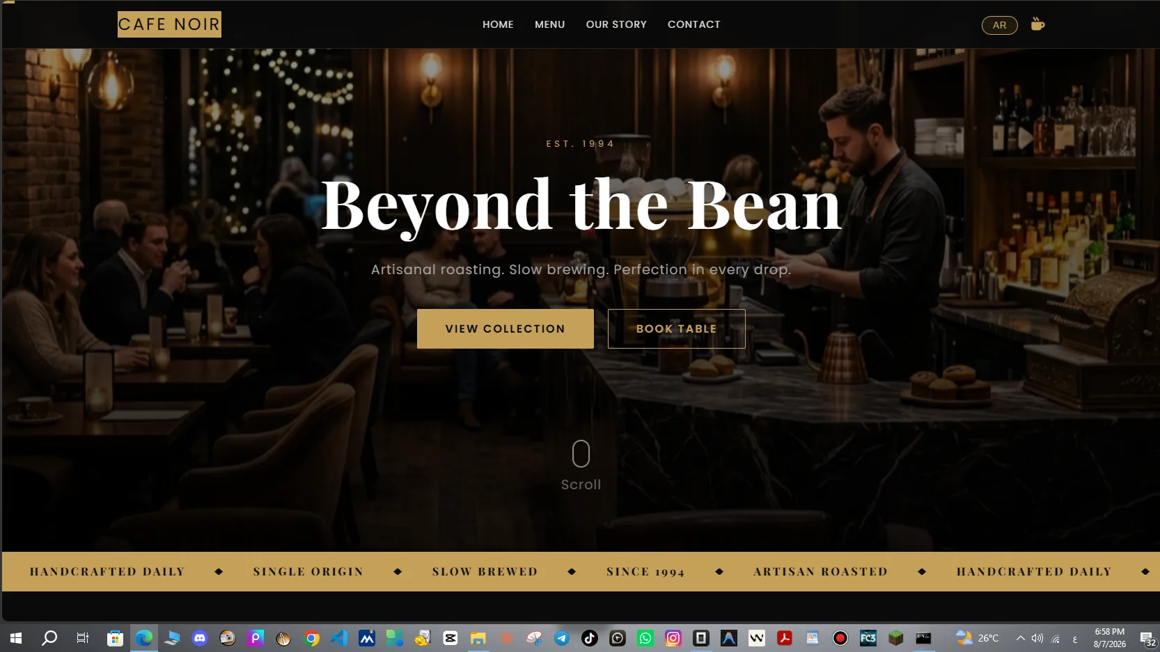 Cafe Noir — American Restaurant Website